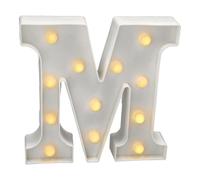 JANDEI - Lettres LED avec Lumières, Lettre M avec Lumière Chaude pour Décoration et Ambiance, Éclairage de Nuit de Chevet, Anniversaires, Mariages, Vitrines. Fonctionnant sur batterie