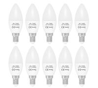 JANDEI - Lot de 10 ampoules LED E14 C37 de 7W équivalant à 60W, 330o d'ouverture, Lumière Blanc Froid 6000K. Parfait pour la Maison, les Bureaux, les Lampes de Table, les Chambres à Coucher.