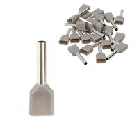 Jandei - Lot de 100 embouts isolés terminaux tubulaires à sertir pour extrémités de câbles électriques (0,75 mm² double)