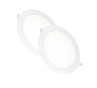 JANDEI - Lot de 2 Spots Led encastrables ronds, 18 W, 1500 lumens, extra-plats 13 mm, trou de fixation Ø 200-205 mm, blanc froid 6000 K, avec transformateurs inclus