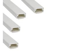 Jandei - Lot de 4 gouttières pour câbles PVC surface blanche 1 m 10 x 20 mm avec adhésif