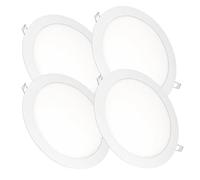 JANDEI - Lot de 4 Spots Led encastrables ronds, 18 W, 1500 lumens, extra-plats 13 mm, trou de fixation Ø 200-205 mm, blanc neutre 4200 K, avec transformateurs inclus
