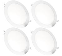 JANDEI - Lot de 4 Spots Led encastrables ronds, 18 W, 1500 lumens, extra-plats 13 mm, trou de fixation Ø 200-205 mm, blanc chaud 3000 K, avec transformateurs inclus