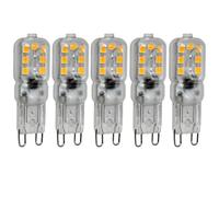 JANDEI- Lot de 5 Ampoules LED G9 Dimmables 2,5W 3000K, ampoule halogène pour les ampoule four, les lampes de plafond,les lampes murales, l'éclairage d'armoire et ainsi de suite