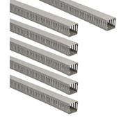 Jandei - Lot de 6 gouttières fendues pour câbles, organisateur de bureau, revêtement en PVC, couleur grise, longueur 40 cm (60 x 60 mm)