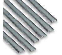 JANDEI - Lot de Diffuseurs Noirs Translucides pour Profilés Aluminium por Ruban LED d'Intérieur, IP20. Dimensions: 13,5 mm x 4,2 mm x 11,5 mm - 6 x 1 Mètre
