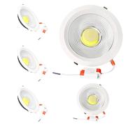 JANDEI - Pack 5x Spot Led Encastrable 212mm x 52mm (Découpe 185 mm), Cob 30W avec Cadre Rond Blanc, 2250 Lumens. IP44 Idéal pour Cuisine, Salle de Bain, Salon - 5 Pièces (Lumière Froide 6000 K)