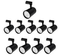 JANDEI - Pack x10 Spot de Plafond sur Rail Led 30W, Blanc Neutre 4200K, 3000 Lumens, 185V-265V AC Monophasé, Dressing en Aluminium, Vitrine, Magasin, Bureau. Couleur Noir
