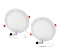 Jandei - Pack x2 Downlight LED 18W CCT (3000K, 4200K, 6000K) rond, à encastrer blanc, diamètre de 222 mm. Parfait pour maison, salon, bureau, couloir, chambre