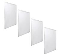 JANDEI - Pack x4 Panneau LED Rétroéclairé, dimensions 60x60cm, Puissance 48W, Couleur Blanc Froid 6000K, 3900 lumens, Cadre Blanc, Pour Encastrement dans Faux Plafond type Armstrong, Driver inclus