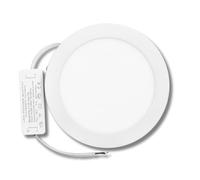 JANDEI - Plafonnier LED 12W, rond, lumière blanc naturel 4200K, boîtier en aluminium blanc mat, pour la maison, le bureau, le magasin, d’encastrement, alim incluse, écoénergétique