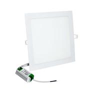 JANDEI - Spot LED carré encastrable 18W, blanc froid 6000K. Dimensions : 22,5 cm. Idéal pour la maison, le bureau, le couloir, le salon ou la chambre. Alimentation et transformateur inclus.