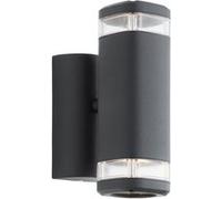 Applique extérieure up & down - BRILLIANT - JANDY - Métal/verre - Noir - GU10 max 2x18W