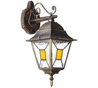 Brilliant - Applique d'extérieur suspendue Janel - Métal/verre, E27 max 60W, 1x A60, Noir/Or