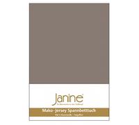Janine 5007 Drap-housse et drap Mako en jersey, 100 % coton, taupe, 180/200 cm - 200/200 cm