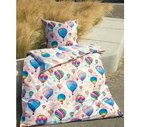 Janine Parure de lit en satin de coton mako moderne Art S 135 x 200 cm + 80 x 80 cm Multicolore