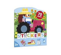 Janod – Cahier stickers Thème Ferme – Dès 18 mois – 12 p. à décorer, 8 p. gommettes repositionnables