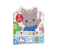 Janod, Cahier de Stickers Repositionnables La Maison, Dès 18 Mois | 12 Pages de Décors et 8 Pages d'Autocollants, Formes Simples Sans Débords, Vocabulaire et Motricité Fine