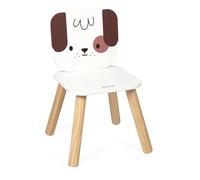 Janod - Ma Première Chaise Enfant en Bois dès 18 Mois - Thème Chien - Spécialement Conçue pour Les Enfants - Dimensions 32x32x47cm - Dès 18 Mois