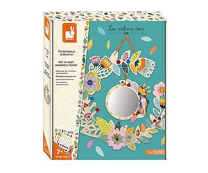Janod - Porte-bijoux en Bois à Décorer - Les Ateliers du Calme - Kit Loisir Créatif Enfant - Apprentissage Motricité Fine et Créativité - Dès 7 ans, J07923