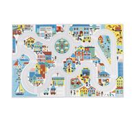 Janod - Tapis de jeu Cross Roads City - Multicolore - Thème ville - Anti-dérapant 120 x 78 cm