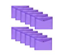 Janrax Pack de 12 A4 Violet document Portefeuilles - Bouton Stud Dossier