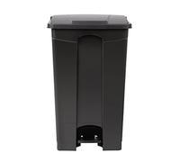 Jantex Poubelle de cuisine à pédale 87 litres, noire, poubelle en plastique polypropylène, taille : 820 (H) x 495 (L) x 400 (P) mm, fonctionnement hygiénique mains libres, CW724