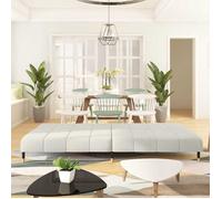 {January Sale}Lit d'appoint - Canapé-lit convertible|Sofa-lit journée, à 2 places crème velours 8_7610036