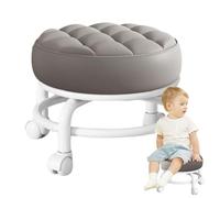 Janurium Tabouret rotatif - Tabouret rotatif à 360° réglable avec poulie - Tabouret bas pivotant rotatif - Banc roulant rond avec roues pour cuisine, spa, bar, maison