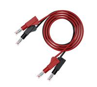 JANZU 2 Pièces Multimètre Fils de Test Câble Cavalier Ligne Sécurité 4mm Fiche Banane Outil de Test Rétractable Rouge Facile à Utiliser Noir