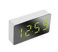 JANZU Mini RéVeil de Bureau Miroir NuméRique LED TempéRature USB Table de Chevet Horloges de Voyage pour Chambre à Coucher Salon DéCor à, Vert