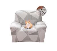 Jaotto Housse de Canapé Extensible 1 Place Couverture Canapé avec Accoudoirs Moderne Couvre Canapé Elastique Universelle Revêtement de Canapé Housse de Protection,Ligne Blanche