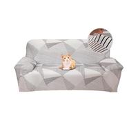 Jaotto Housse de Canapé Extensible 2 Place Couverture Canapé avec Accoudoirs Moderne Couvre Canapé Elastique Universelle Revêtement de Canapé Housse de Protection,Ligne Blanche