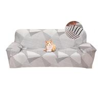 Jaotto Housse de Canapé Extensible 3 Place Couverture Canapé avec Accoudoirs Moderne Couvre Canapé Elastique Universelle Revêtement de Canapé Housse de Protection,Ligne Blanche