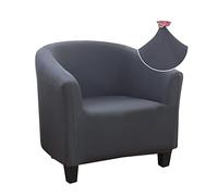 Jaotto Housse de Fauteuil Cabriolet 1 Place, Housse de Fauteuil Crapaud Extensible Chesterfield, Housse Fauteuil Salon Club il Lavable, Couverture de Fauteuil Facile à Installer et à Laver,Gris
