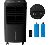 JAP Edmonton Refroidisseur d'air Mobile 500m³/h - Ventilateur - Réservoir d'eau 10L - Humidificateur - Minuterie - Télécommande - Noir