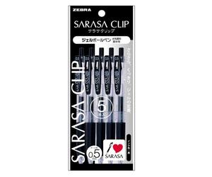 Japan Import 5 Pièces P-Jj15-Bk5 Zebra Sarasa Stylo À Bille Gel Clip Noir 0,5