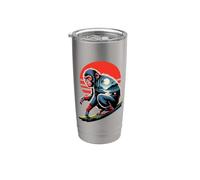 Japanese Style Art Ninja Macaque Macaques Gobelet isotherme en acier inoxydable double paroi