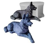 Japleed Moules en silicone pour bougie en forme de chien de berger cool, moule en silicone pour bougie en résine, savon, fondant animal 3D, moule de décoration de gâteau au chocolat, moule unique en