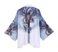 Japonais Kimono Cardigan Hommes et Femmes Manteau Haut Veste Robe Cloak Open Front Short Coat Impression Cloak Chinois Veste T-Shirt Yukata Pas Cher Grande Taille Tops 3/4 Manches