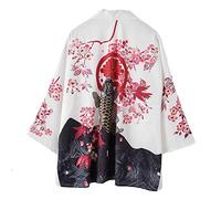 Japonais Kimono Cardigan Hommes et Femmes Manteau Haut Veste Robe Cloak Open Front Short Coat Impression Cloak Chinois Veste T-Shirt Yukata Pas Cher Grande Taille Tops 3/4 Manches