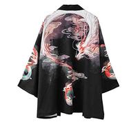 Japonais Kimono Cardigan Hommes et Femmes Manteau Haut Veste Robe Cloak Open Front Short Coat Impression Cloak Chinois Veste T-Shirt Yukata Pas Cher Grande Taille Tops 3/4 Manches