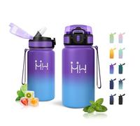 JAPORIA Gourde 500ml avec Paille, Bouteille Isotherme, sans BPA, Étanche et Réutilisable, Facile à Nettoyer, Bouteille D'eau pour Randonnée, Camping et École