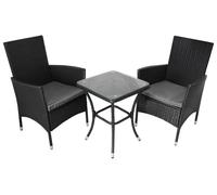 Jardí Set Bistro Rotin Noir Noir