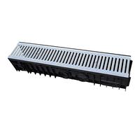 Jardibric - Caniveau Drainage A15 150 mm 1 m - Grille Acier Galvanisé - Polypropylène