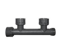 Jardibric - Collecteur Arrosage 2 Sorties 26x34 - Clarinette PVC avec Écrous Tournants - Nourrice Arrosage Automatique