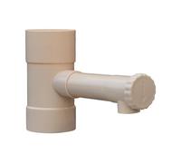 Raccord PVC récupérateur d'eau - Ø80 mm - Sortie Ø35 mm - Sable - Installation facile - Résistant aux intempéries