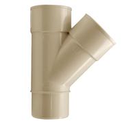 Jardibric - Culotte Descente Gouttière Ø80 Sable - Raccord Y Gouttière PVC 1 Mâle 2 Femelle - Raccord Eau Pluviale