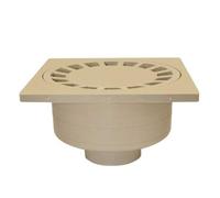 Jardibric - Siphon de Cour 200x200 mm - Polypropylène - Sable | Facilitez l'évacuation des eaux de pluie tout en intégrant discrètement votre siphon à vos aménagements extérieurs.