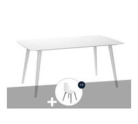 Table De Jardin Rectangulaire En Aluminium Blanc Corfou Avec 4 Chaises Malte - 4 Places - Jardiline Multicolore